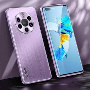 For Huawei Mate 40 Pro+ Brushed Texture Shockproof Phone Case(Light Purple)