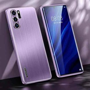 For Huawei P30 Pro Brushed Texture Shockproof Phone Case(Light Purple)