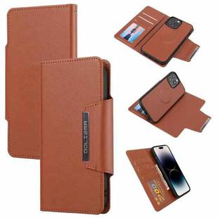 For iPhone 14 Pro Max Separable Magnetic Leather Case (Brown)