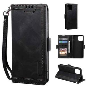 For iPhone 14 Pro Retro Splicing Leather Phone Case(Black)