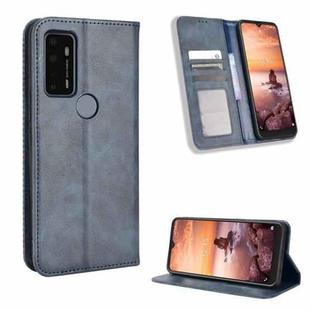 For AT&T Fusion 5G Magnetic Buckle Retro Texture Leather Phone Case(Blue)