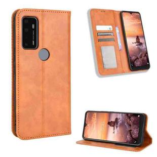 For AT&T Fusion 5G Magnetic Buckle Retro Texture Leather Phone Case(Brown)