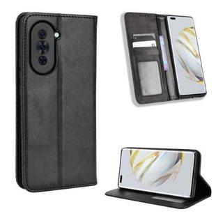 For Huawei nova 10 Magnetic Buckle Retro Texture Leather Phone Case(Black)