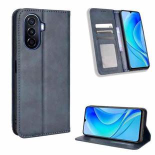 For Huawei nova Y70 / nova Y70 Plus Magnetic Buckle Retro Texture Leather Phone Case(Blue)