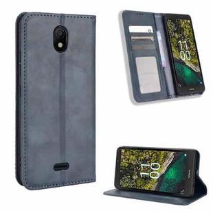 For Nokia C100 Magnetic Buckle Retro Texture Leather Phone Case(Blue)
