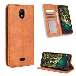 For Nokia C100 Magnetic Buckle Retro Texture Leather Phone Case(Brown)