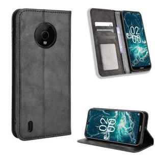 For Nokia C200 Magnetic Buckle Retro Texture Leather Phone Case(Black)