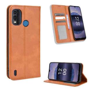 For Nokia G11 Plus Magnetic Buckle Retro Texture Leather Phone Case(Brown)