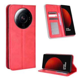 For Xiaomi 12S Ultra Magnetic Buckle Retro Texture Leather Phone Case(Red)