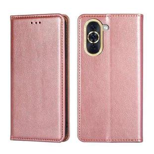 For Huawei nova 10 Gloss Oil Solid Color Magnetic Flip Leather Phone Case(Rose Gold)