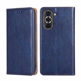 For Huawei nova 10 Pro Gloss Oil Solid Color Magnetic Flip Leather Phone Case(Blue)