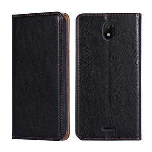 For Nokia C100 Gloss Oil Solid Color Magnetic Flip Leather Phone Case(Black)