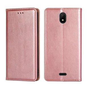 For Nokia C100 Gloss Oil Solid Color Magnetic Flip Leather Phone Case(Rose Gold)