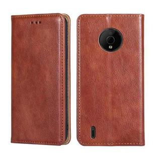 For Nokia C200 Gloss Oil Solid Color Magnetic Flip Leather Phone Case(Brown)