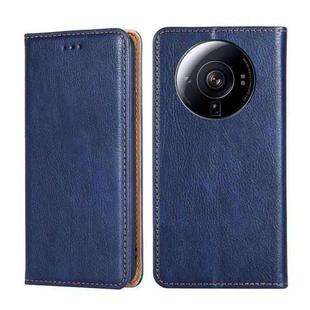 For Xiaomi 12S Ultra Gloss Oil Solid Color Magnetic Flip Leather Phone Case(Blue)