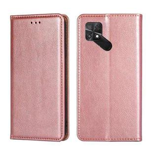 For Xiaomi Poco C40 Gloss Oil Solid Color Magnetic Flip Leather Phone Case(Rose Gold)