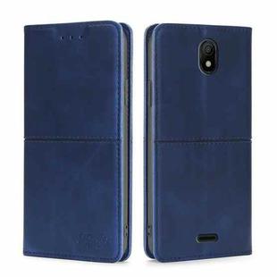 For Nokia C100 Cow Texture Magnetic Horizontal Flip Leather Phone Case(Blue)