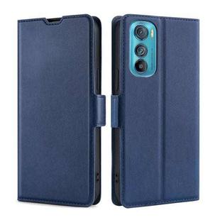 For Motorola Edge 30 Ultra-thin Voltage Side Buckle Horizontal Flip Leather Phone Case(Blue)