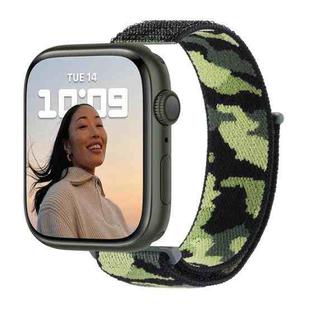 Nylon Loop Watch Band For  Apple Watch Ultra 49mm / Series 8&7 45mm / SE 2&6&SE&5&4 44mm / 3&2&1 42mm(Army Green Camouflage)
