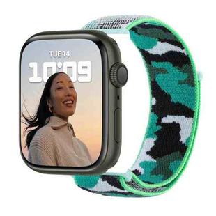 Nylon Loop Watch Band For  Apple Watch Ultra 49mm / Series 8&7 45mm / SE 2&6&SE&5&4 44mm / 3&2&1 42mm(Dark Green Camouflage)