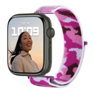 Nylon Loop Watch Band For  Apple Watch Ultra 49mm / Series 8&7 45mm / SE 2&6&SE&5&4 44mm / 3&2&1 42mm(Purple Camouflage)
