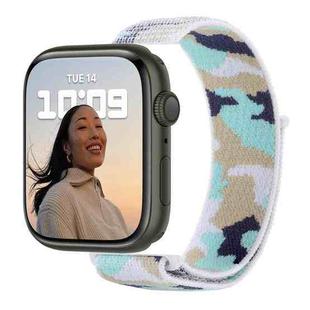 Nylon Loop Watch Band For  Apple Watch Ultra 49mm / Series 8&7 45mm / SE 2&6&SE&5&4 44mm / 3&2&1 42mm(Light Blue Camouflage)