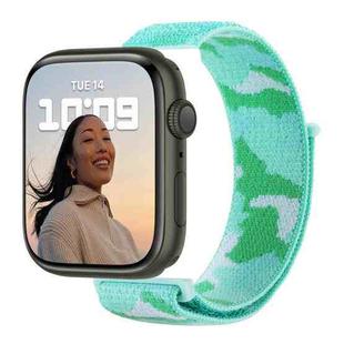 Nylon Loop Watch Band For Apple Watch Series 8&7 41mm / SE 2&6&SE&5&4 40mm / 3&2&1 38mm(Lime Camouflage)