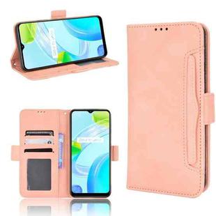 For Realme C30 4G Skin Feel Calf Texture Card Slots Leather Phone Case(Pink)