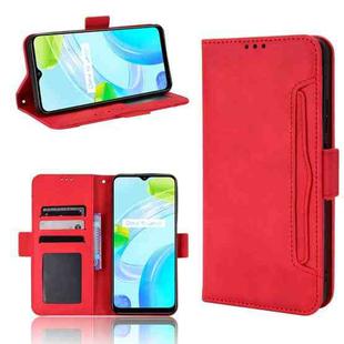 For Realme C30 4G Skin Feel Calf Texture Card Slots Leather Phone Case(Red)
