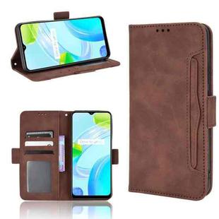 For Realme C30 4G Skin Feel Calf Texture Card Slots Leather Phone Case(Brown)
