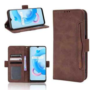 For Realme V20 5G Skin Feel Calf Texture Card Slots Leather Phone Case(Brown)