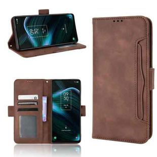 For TCL Stylus 5G Skin Feel Calf Texture Card Slots Leather Phone Case(Brown)