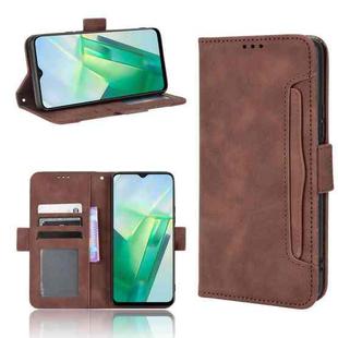 For vivo T2X 5G Skin Feel Calf Texture Card Slots Leather Phone Case(Brown)