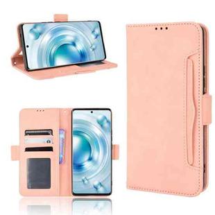 For vivo X80 5G Skin Feel Calf Texture Card Slots Leather Phone Case(Pink)
