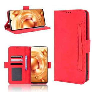 For vivo X80 Pro 5G Skin Feel Calf Texture Card Slots Leather Phone Case(Red)