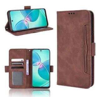 For Infinix Hot 12 Play Skin Feel Calf Texture Card Slots Leather Phone Case(Brown)
