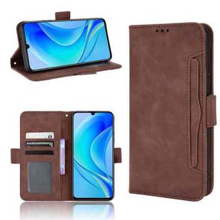 For Huawei nova Y70 / nova Y70 Plus Skin Feel Calf Texture Card Slots Leather Phone Case(Brown)