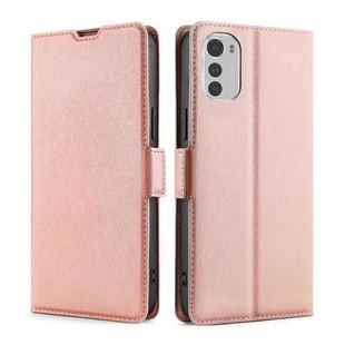 For OPPO K10 5G Ultra-thin Voltage Side Buckle Horizontal Flip Leather Phone Case(Rose Gold)