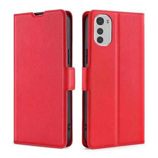 For OPPO K10 5G Ultra-thin Voltage Side Buckle Horizontal Flip Leather Phone Case(Red)