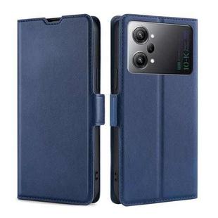 For OPPO K10 Pro 5G Ultra-thin Voltage Side Buckle Horizontal Flip Leather Phone Case(Blue)
