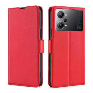 For OPPO K10 Pro 5G Ultra-thin Voltage Side Buckle Horizontal Flip Leather Phone Case(Red)