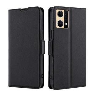 For OPPO Reno7 4G/F21 Pro 4G Ultra-thin Voltage Side Buckle Horizontal Flip Leather Phone Case(Black)