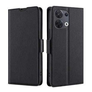 For OPPO Reno8 5G Ultra-thin Voltage Side Buckle Horizontal Flip Leather Phone Case(Black)