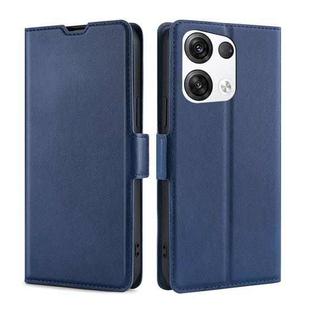 For OPPO Reno8 Pro+ 5G Ultra-thin Voltage Side Buckle Horizontal Flip Leather Phone Case(Blue)