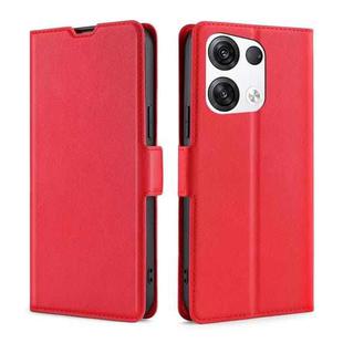 For OPPO Reno8 Pro+ 5G Ultra-thin Voltage Side Buckle Horizontal Flip Leather Phone Case(Red)