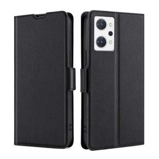 For OPPO Reno7 A JP Version Ultra-thin Voltage Side Buckle Horizontal Flip Leather Phone Case(Black)