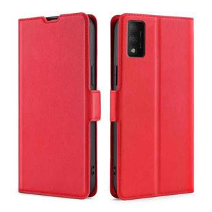 For TCL 30T T603DL Ultra-thin Voltage Side Buckle Horizontal Flip Leather Phone Case(Red)