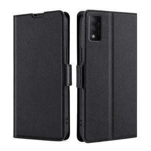 For TCL 30T T603DL Ultra-thin Voltage Side Buckle Horizontal Flip Leather Phone Case(Black)