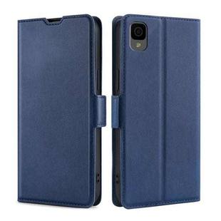 For TCL 30Z T602DL Ultra-thin Voltage Side Buckle Horizontal Flip Leather Phone Case(Blue)
