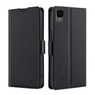 For TCL 30Z T602DL Ultra-thin Voltage Side Buckle Horizontal Flip Leather Phone Case(Black)